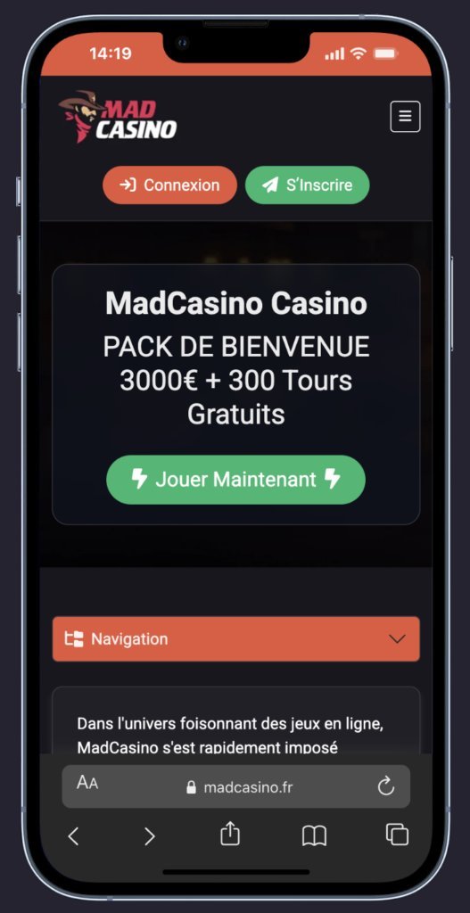 Madcasino paiement à France